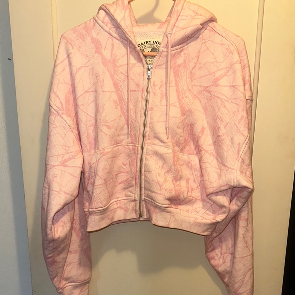 Dairy Boy Pink Zip-Up Hoodie